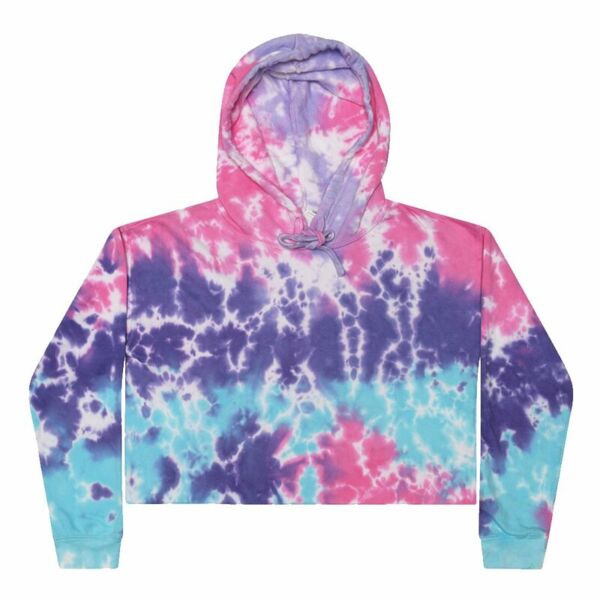 Women's Tie-Dyed Crop Hooded Sweatshirt Thumbnail